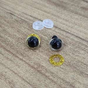 Amigurumi Vidalı Renkli Simli Göz - Sarı - 10 mm - 10 Adet (5 Çift) Kilitli Göz