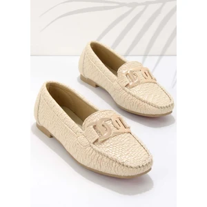 Bej Baskı Detaylı  Kadın Loafer Ayakkabı K015421664
