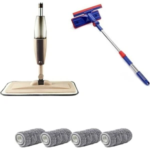 Oliva Nero Sprey Mop 4 Yedekli ve Teleskopik Mikrofiber Cam Sılme Aparatı