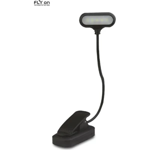 Klipsli Kitap Okuma Işığı LED Kitap Arası Okuma 3 Ledli Mandallı Lamba Beyaz Işık Masa LAMBAS-FNR100 FLYON-FNR100