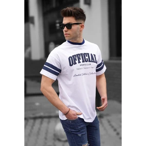 Beyaz Baskılı Oversize Erkek Tişört