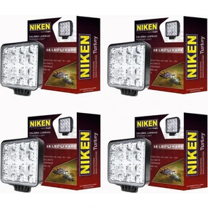 Pro 16 Led Kare Off Road Sis Farı Çalışma Lambası 4 Adet 12-24V 27W