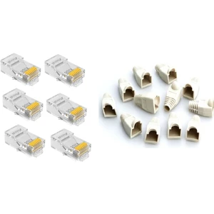 SpeedUF 20 Adet Yeni Nesil Delikli CAT5CAT6 Jak + 20 Adet Cover Kılıf