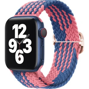 Bilişim Aksesuar Apple Watch Uyumlu Kordon 3 4 5 6 7 Se 38MM 40MM 41MM Örgü Tokalı Kordon Mavi Pembe