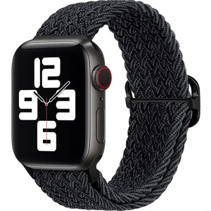 Bilişim Aksesuar Apple Watch Uyumlu Kordon 3 4 5 6 7 Se 38MM 40MM 41MM Örgü Tokalı Kordon Siyah Kırçıllı