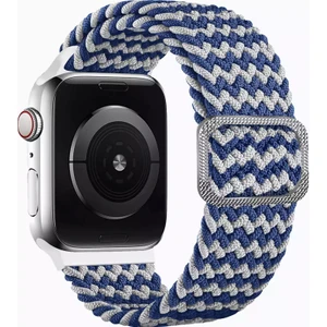 Bilişim Aksesuar Apple Watch Uyumlu Kordon 3 4 5 6 7 Se 38MM 40MM 41MM Örgü Tokalı Kordon Beyaz Mavi
