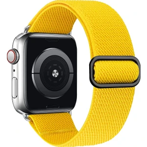 Bilişim Akademi Apple Watch Uyumlu Kordon 3 4 5 6 7 Se 38MM 40MM 41MM Örgü Tokalı Kordon Sarı