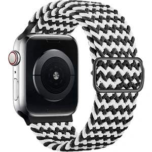 Bilişim Aksesuar Apple Watch Uyumlu Kordon 3 4 5 6 7 Se 38MM 40MM 41MM Örgü Tokalı Kordon Siyah Beyaz