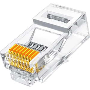 RJ45 Cat6 Konnektör 100 Adet 8P8C Ethernet Jakı RJ45 Cat6 Konnektör Ethernet Kablo Sıkma Uç RJ45 Fiş Network