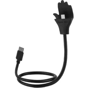Lazy Bracket Metal Telefon Tutucu Micro USB Kablo Siyah