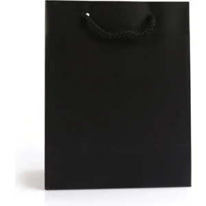 Paket Parti Karton Çanta Mat Siyah Selefonlu 25X33X9 cm (12'li)