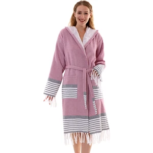 Home Of Buldan Pamuklu Kapüşonlu Unisex Bornoz | Havlu Peştemal Bornoz