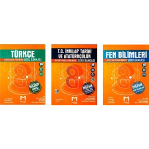 Mozaik Yayınları 8. Sınıf Soru Bankası Türkçe & Inkılap & Fen