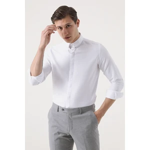 Twn Slim Fit Beyaz Armürlü Gömlek 8EF02EE38293M
