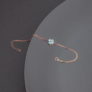 Miavi Silver 925 Ayar Gümüş Turkuaz Taşlı Yonca Bileklik