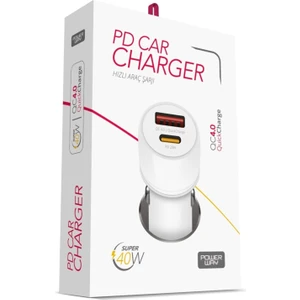 Cc4.0 QC40 40W 5V 4 Amper Type C - USB Araç Şarj Başlığı Beyaz