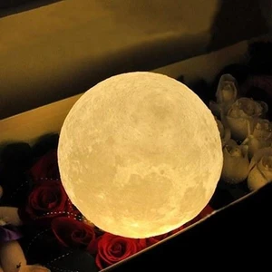 3D Standlı Ay Gece Lambası Dekoratif Küre LED
