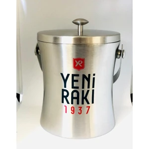 Poyraz Sanat Yeni Rakı 1937 Metal Buz Kovası + Maşa Hediyeli
