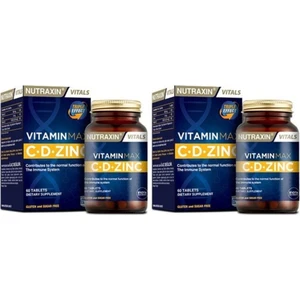Tek Tablette C Vitamin D Vitamin ve Çinko Içeren Vitamin Max 60 Tablet*2 Adet