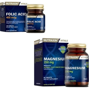 Folik Asit 400 Mcg 100 Tablet + Magnesium Citrate 250 Mg 60 Tablet
