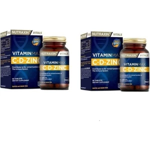 Vitamin C Vitamin D, Çinko 3 Güçlü Bileşen 60 Tablet X2 Adet