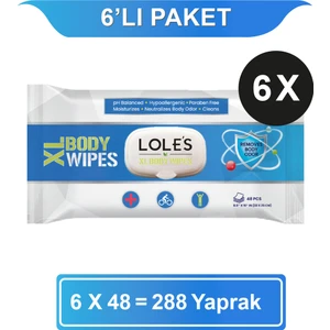 Xl Vücut Temizleme Islak Mendil 6X48 (288 Yaprak) - Hassas Ciltler İçin Doğal Vücut Temizlik Mendili