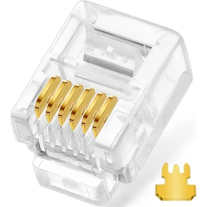 100 Adet 6 Pinli RJ11/RJ12 Telefon Kablosu Için 6P6C Konnektör 6 Pin Jak Plug RJ12