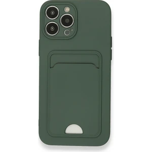 Wowlcraft Wowlery Apple iPhone 13 Pro Max Uyumlu Arka Kamera Korumalı Kart Koyulabilen Silikon Kartlıklı Kılıf Kapak