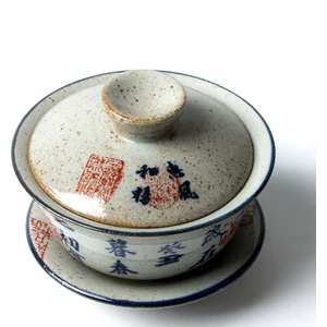 Three Beans 120 ml Çin Kaligrafi Gaiwan Çay Çömlekçilik Tureen Için Kapaklı Teaware Kung Fu Çay Töreni Set Kahve Kupalar Kaseler Chawan | Çay Tureen (Yurt Dışından)