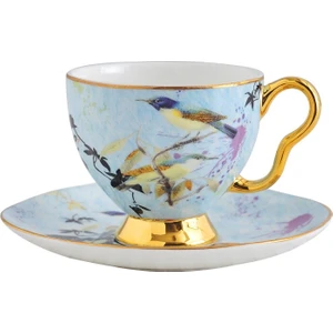 Three Beans Avrupa Lüks Kahve Fincanı Seramik Ingiliz Pastoral Öğleden Sonra Çay Sütü Kupa Bardak Tabağı Seti Kemik Çini | Kahve Fincanı ve tabak Setleri (Yurt Dışından)