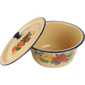 Three Beans 1 Adet Vintage Antika El Yıkama Havzası Tureen Pot ile Kapak Retro Emaye Bowl | Kaseler (Yurt Dışından)