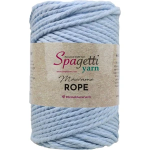 Spagetti Yarn 4mm 330G Bebe Mavi 3 Büküm Halat Makrome Ipi