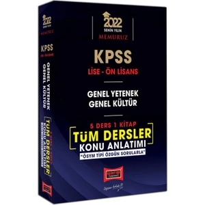 Yargı Yayınevi KPSS 2022 Lise Ön Lisans Genel Yetenek Genel Kültür 5 Ders 1 Kitap Tüm Dersler Konu Anlatımı