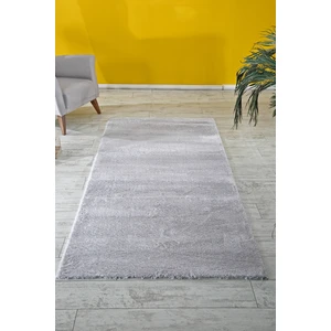 Lüle Halı Peluş Yüzey Kaymaz Taban Yolluk Halı Gri