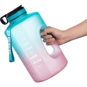 Three Beans 3.8l Su Şişesi Motive Edici Geniş Ağız Galon Spor Büyük Şişeler ile Saman Bpa Ücretsiz Spor Açık Içme Sürahi Kettle | Spor Şişeleri (Yurt Dışından)