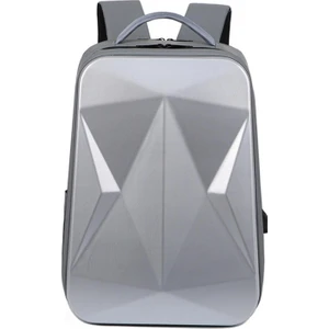 Laptop Sırt Çantası Sert Kabuk Bookbag Ile USB Portu Iş Çantası Erkekler Için Gri (Yurt Dışından)