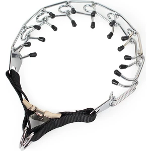 Three Beans Pit Bull Shepherd Eğitim Metal Dişli Prong Köpek Yaka Hızlı Yayın Yapış Toka Ve Kauçuk Kapaklar Kaplama Pet Yaka (Siyah) (Yurt Dışından)