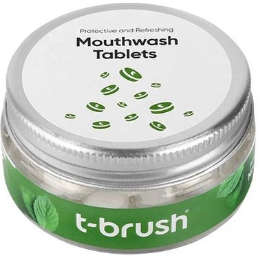 T-Brush Koruyucu ve Ferahlatıcı Ağız Çalkalama Tableti - Florürsüz- Alkolsüz - Vegan - 75