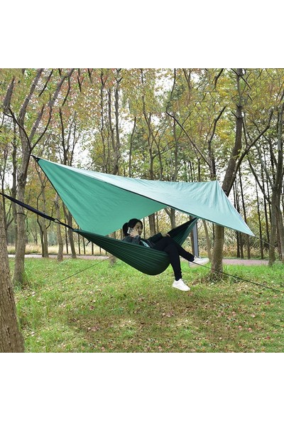 Kaneed Açık Kamp Sunshade + Anti-Sivrisinek Hamak Seti Yeşili Mürekkep (Yurt Dışından)