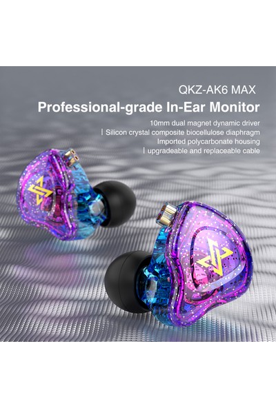 Kz Qkz Ak6 Max 3.5mm Kablolu Kulaklıklar Dinamik Müzik (Yurt Dışından)