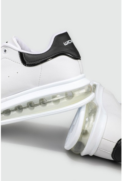 Wickers Air Taban Günlük Rahat Sneaker Beyaz Siyah Erkek Spor Ayakkabı 2488