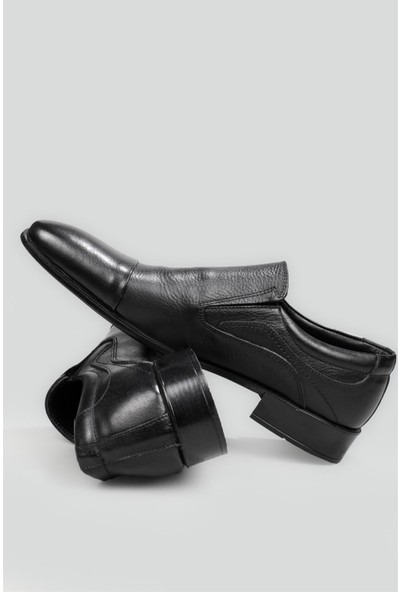 Wow Plus Deri Klasik Rahat Siyah Floter Erkek Ayakkabı A-101