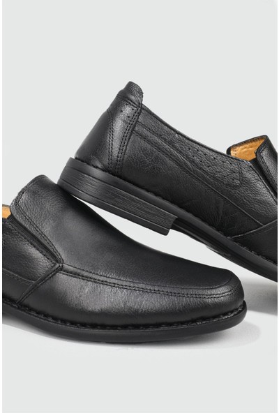Wow Plus Deri Jelli Ortapedik Rahat Comfort Siyah Erkek Ayakkabı G-966-1