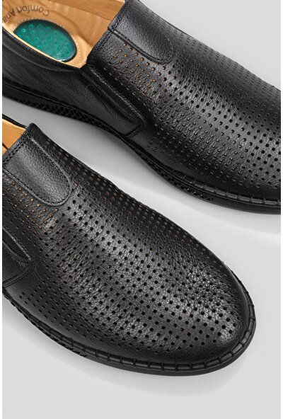 Wow Plus Deri Jelli Ortapedik Rahat Comfort Siyah Erkek Ayakkabı G-057
