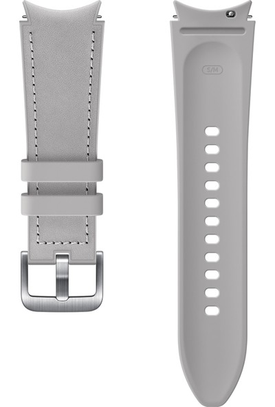 Samsung Galaxy Watch4 Classic Hibrit Deri Kordon (20MM, S/m) - Gümüş