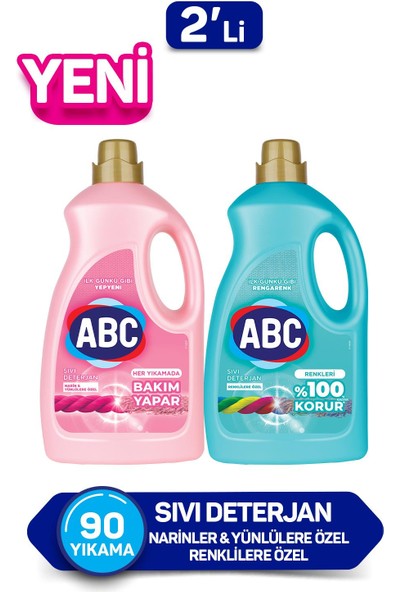 Abc Sıvı Deterjan Renkliler&narinler 2'li Set