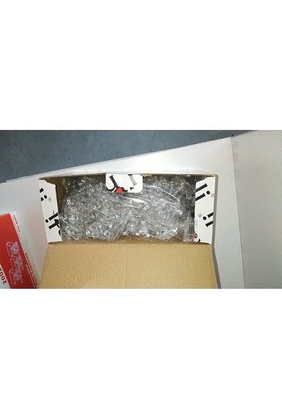 Metali Mini Mobilya Çektirme Plastik Şeffaf (100 Adet)