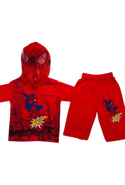 Örümcek Adam Erkek Çocuk Şort Tshirt Takım Spiderman Kostümü
