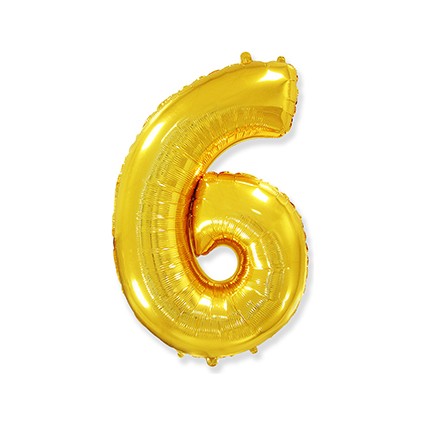 Folyo Balon Rakam 6 Altin 32 Inc ( 80 cm )
