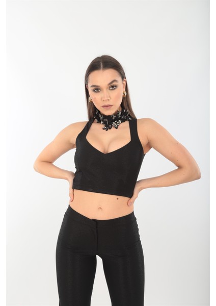 Siyah Krep Alt-Üst Takım Elbise